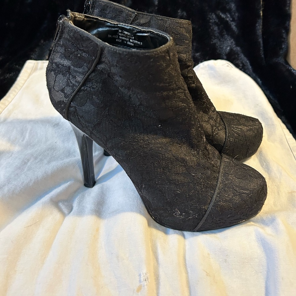 Black lace boots